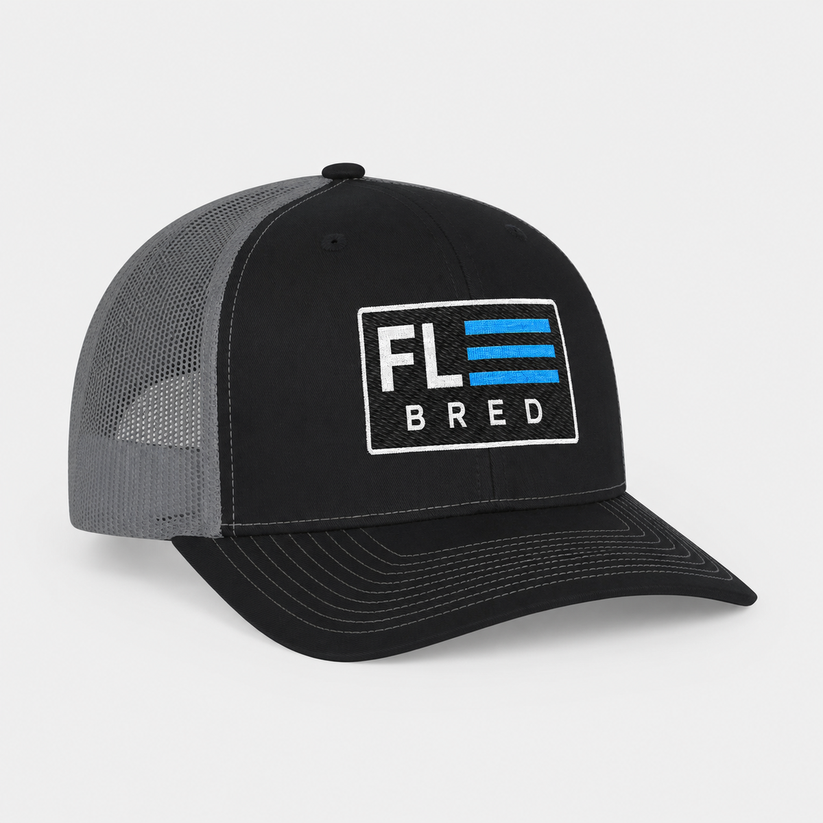 Florida Trucker Hat | FL BRED Embroidered Mesh Snapback | Florida BRED