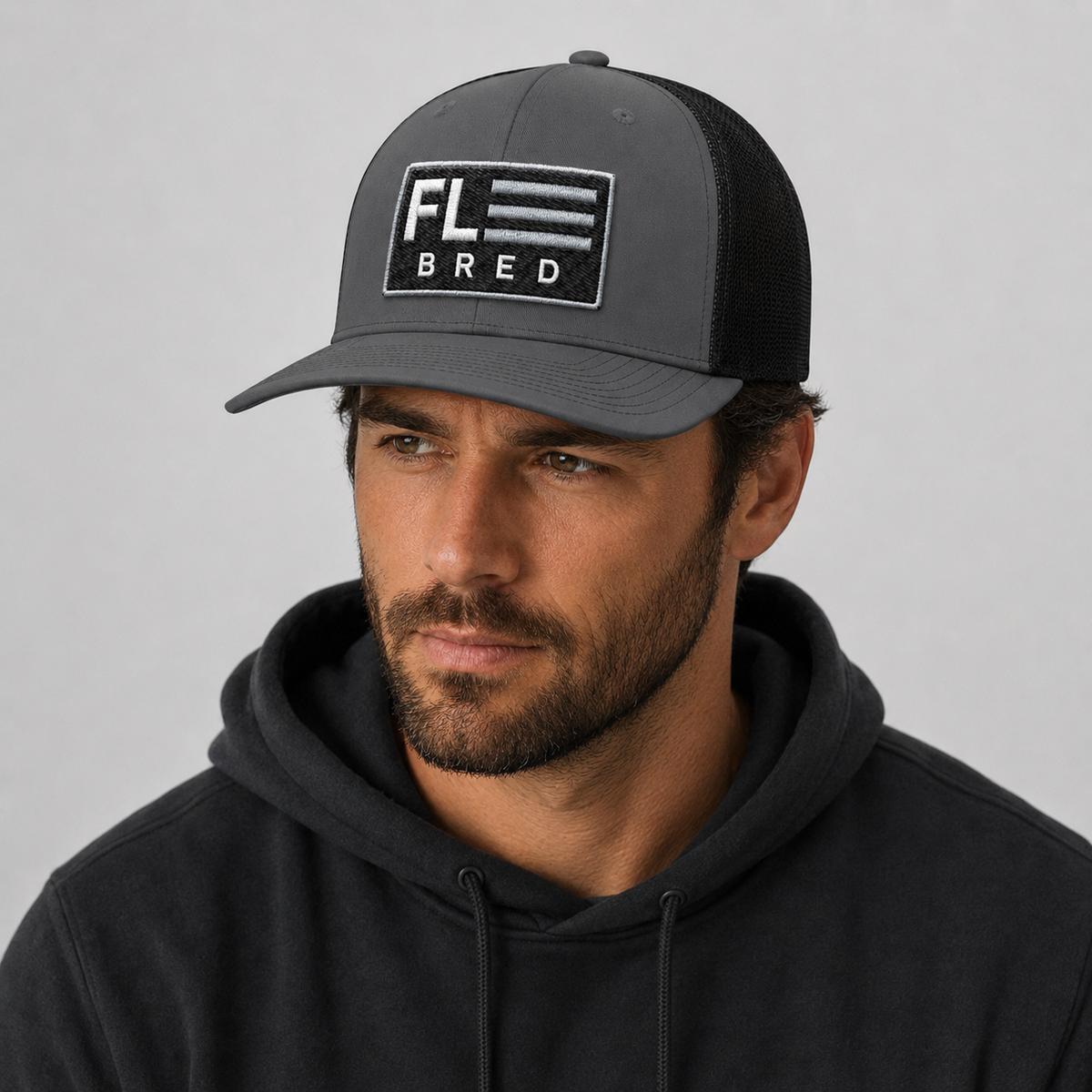 Florida Trucker Hat | FL BRED Embroidered Mesh Snapback | Florida BRED