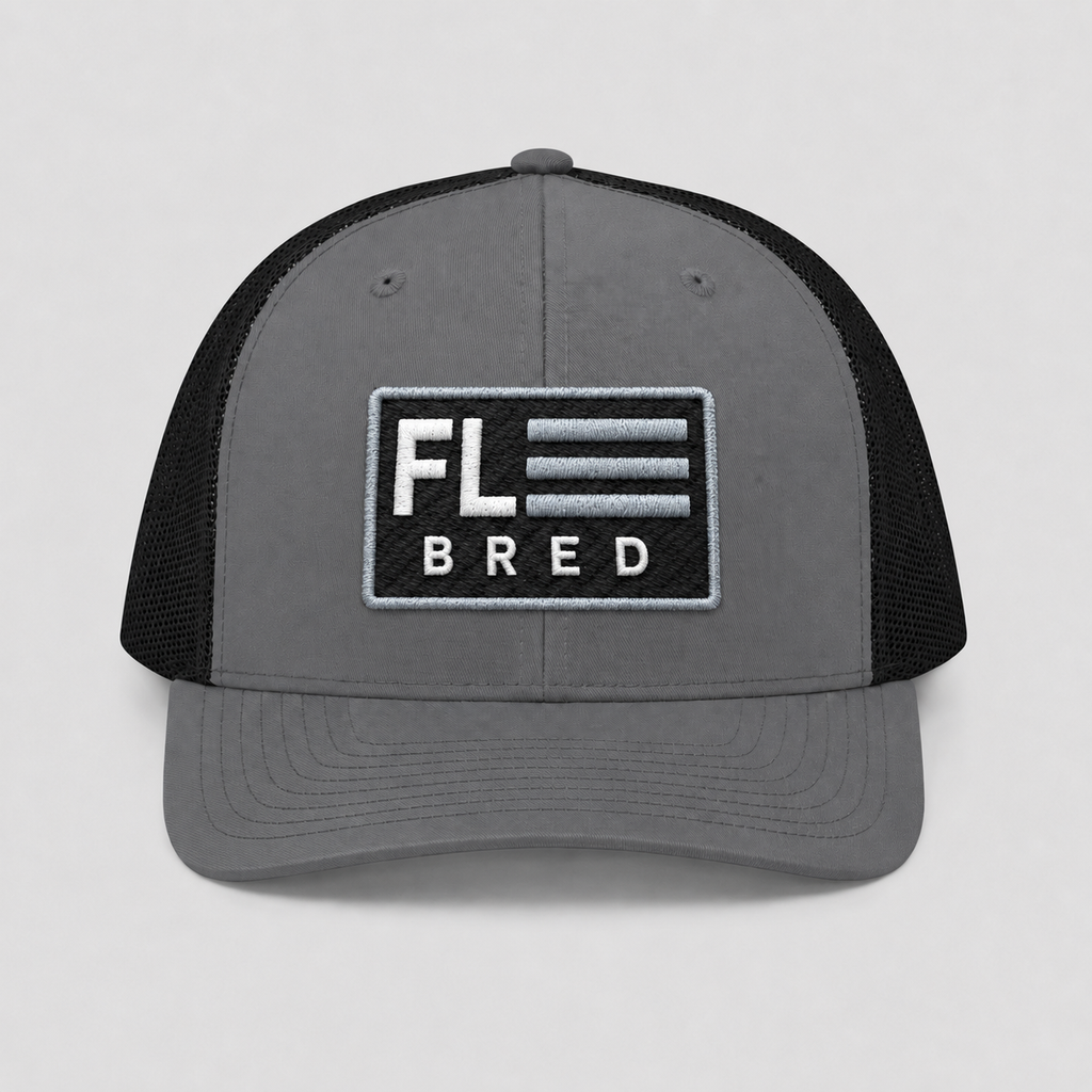 Florida Trucker Hat | FL BRED Embroidered Mesh Snapback | Florida BRED